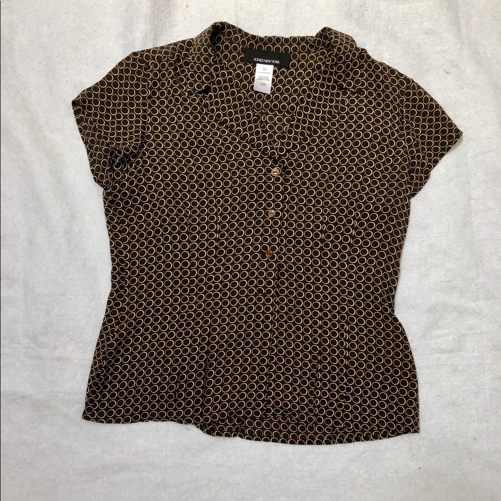 Jones New York short sleeved  Silk Blouse